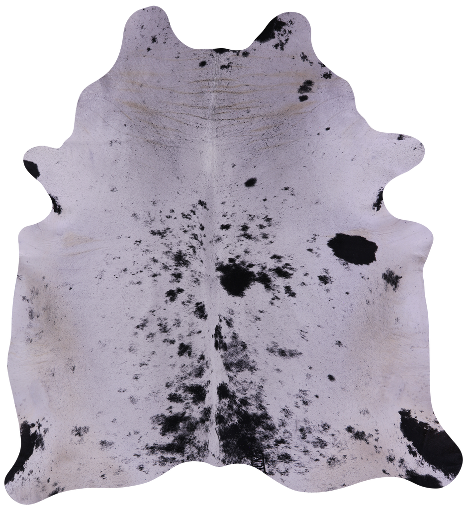 Black Salt & Pepper Natural Cowhide Rug - XX-Large 8' 1"H x 7' 4"W