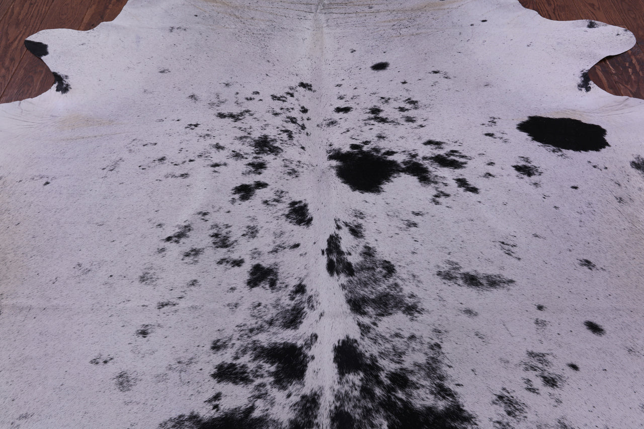 Black Salt & Pepper Natural Cowhide Rug - XX-Large 8' 1"H x 7' 4"W