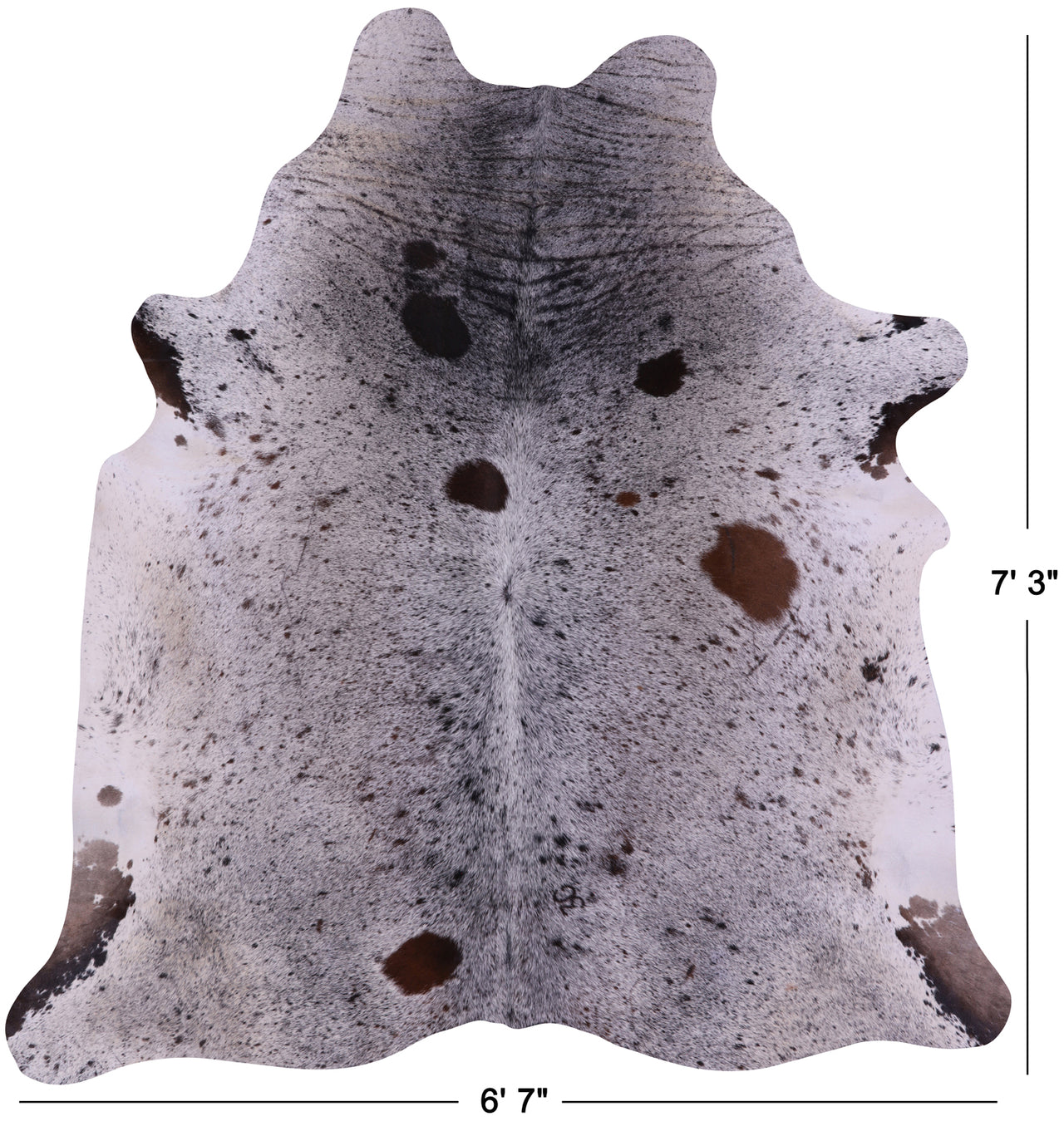 Brown Salt & Pepper Natural Cowhide Rug - X-Large 7' 3"H x 6' 7"W