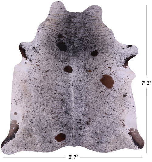 Brown Salt & Pepper Natural Cowhide Rug - X-Large 7' 3