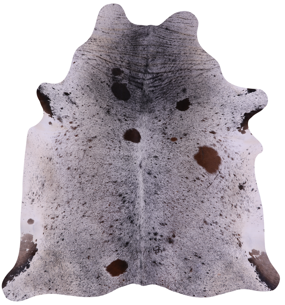 Brown Salt & Pepper Natural Cowhide Rug - X-Large 7' 3"H x 6' 7"W