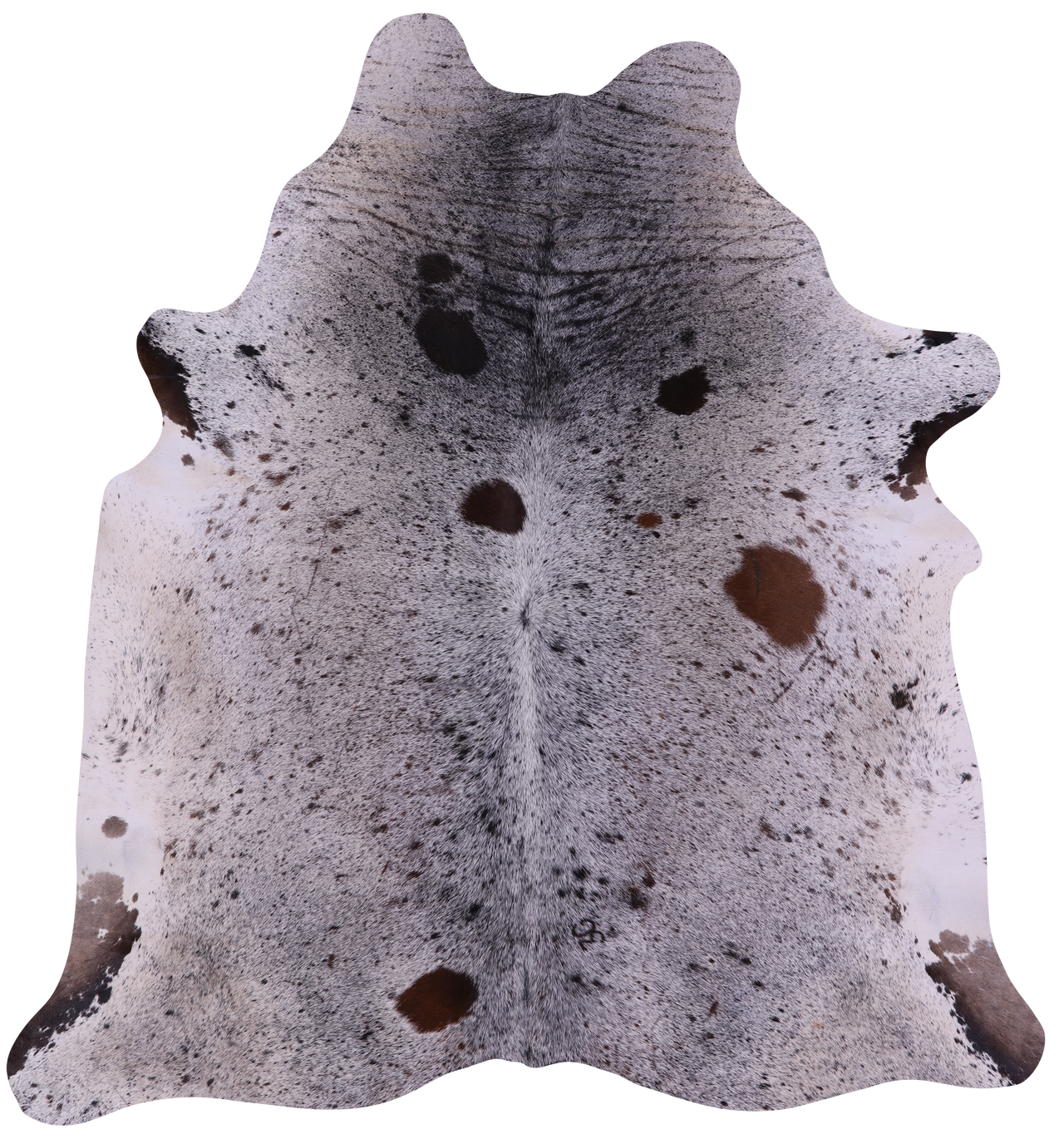 Brown Salt & Pepper Natural Cowhide Rug - X-Large 7' 3"H x 6' 7"W