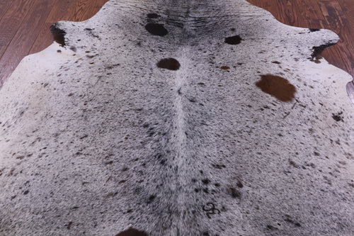 Brown Salt & Pepper Natural Cowhide Rug - X-Large 7' 3