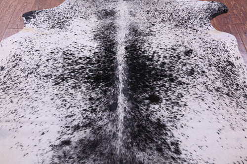 Black Salt & Pepper Natural Cowhide Rug - Large 6' 7