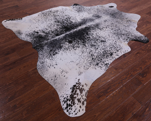 Black Salt & Pepper Natural Cowhide Rug - Large 6' 7