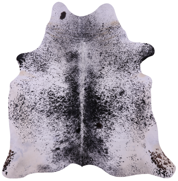 Black Salt & Pepper Natural Cowhide Rug - Large 6' 7"H x 6' 6"W