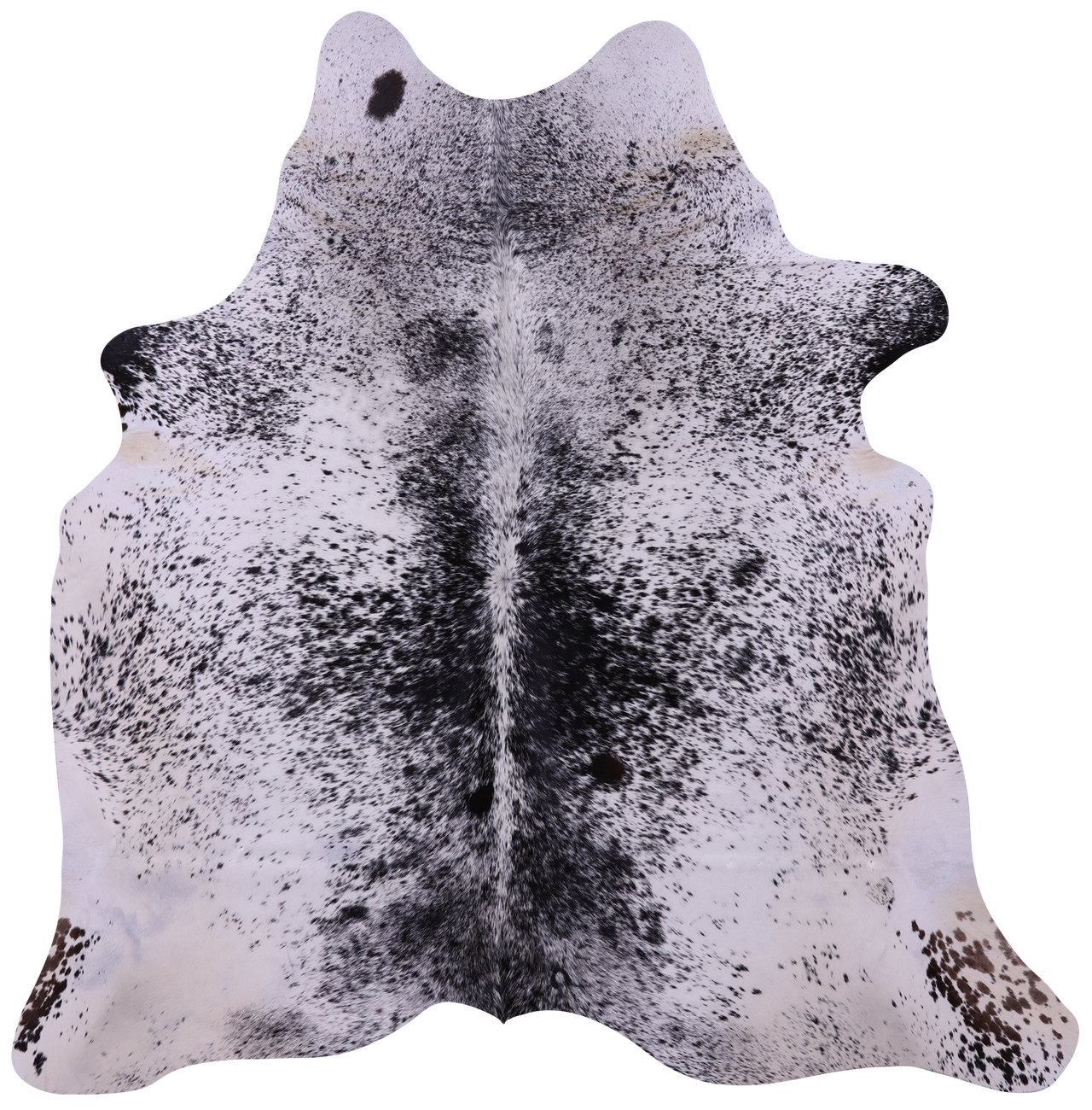 Black Salt & Pepper Natural Cowhide Rug - Large 6' 7"H x 6' 6"W