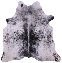 Thumbnail for Black Salt & Pepper Natural Cowhide Rug - Large 6' 7