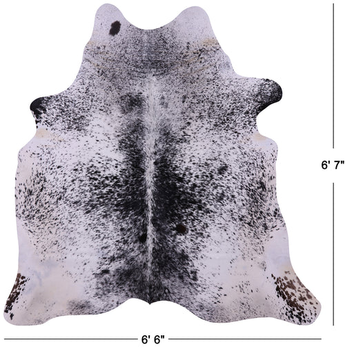 Black Salt & Pepper Natural Cowhide Rug - Large 6' 7