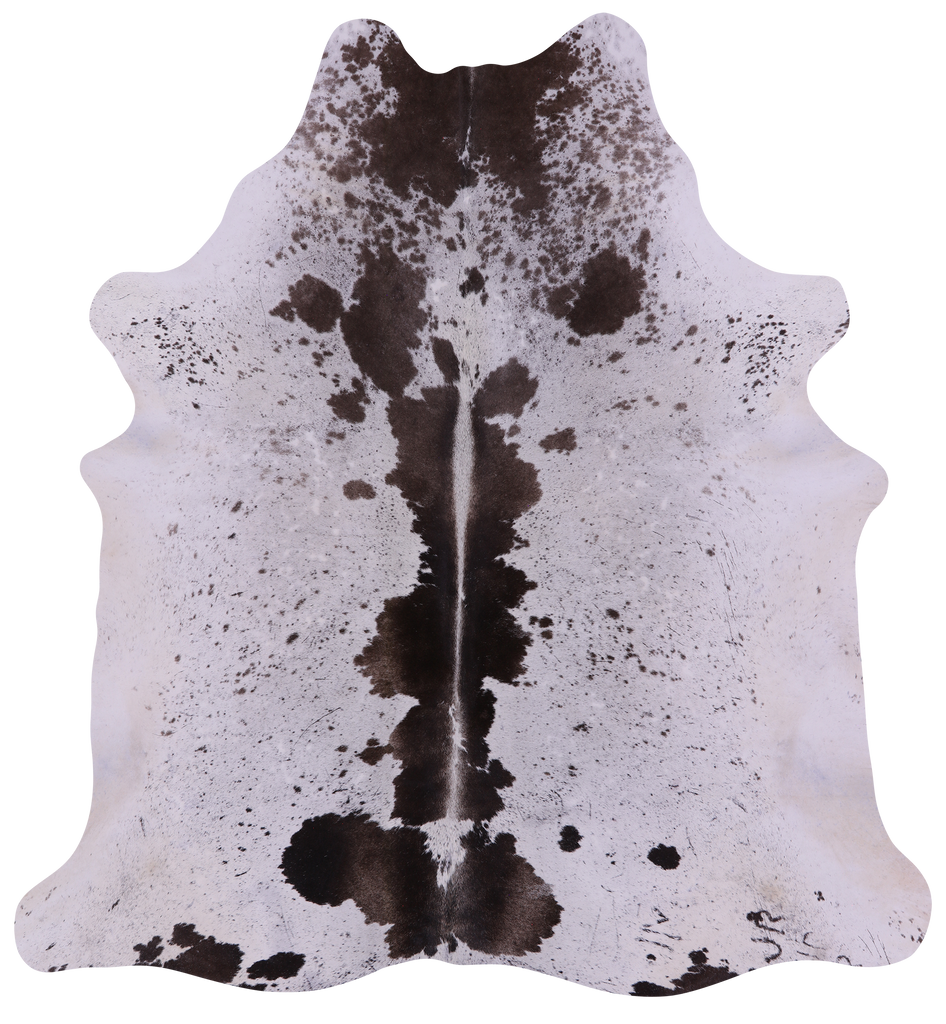 Brown Salt & Pepper Natural Cowhide Rug - X-Large 7' 0"H x 6' 7"W
