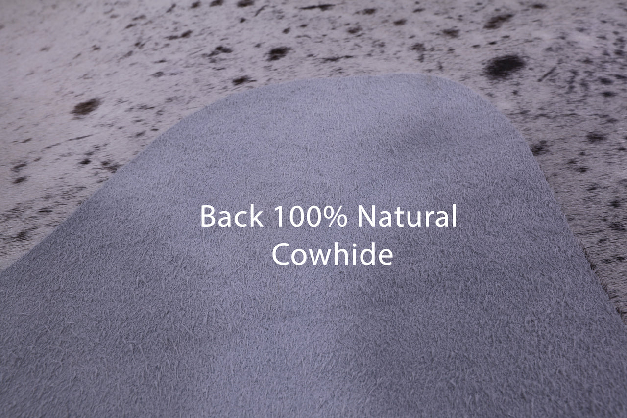 Brown Salt & Pepper Natural Cowhide Rug - X-Large 7' 0"H x 6' 7"W