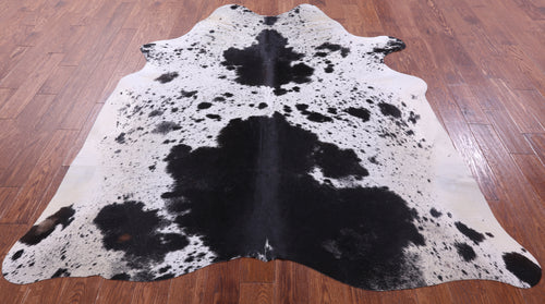 Black Salt & Pepper Natural Cowhide Rug - X-Large 7' 5
