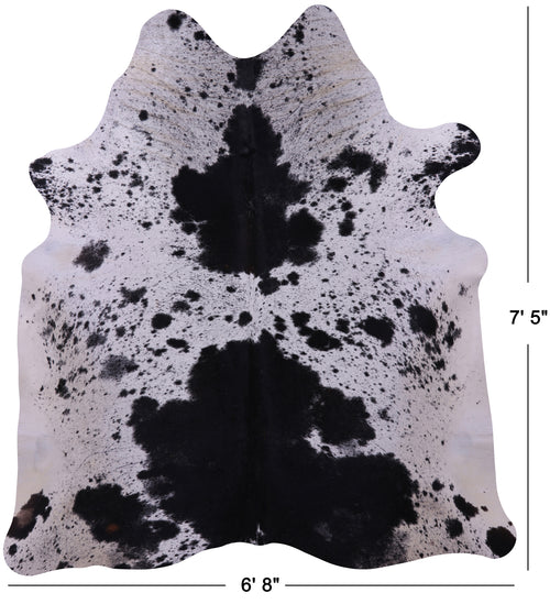 Black Salt & Pepper Natural Cowhide Rug - X-Large 7' 5