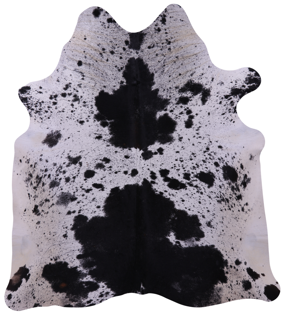 Black Salt & Pepper Natural Cowhide Rug - X-Large 7' 5"H x 6' 8"W