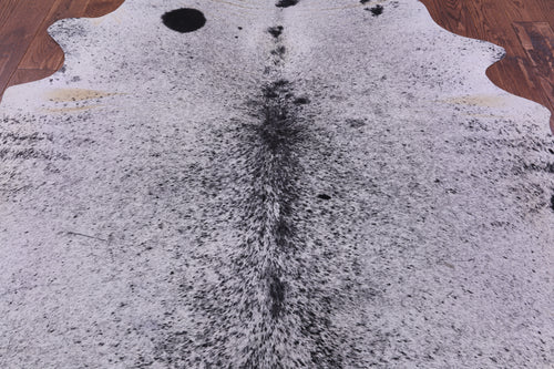 Black Salt & Pepper Natural Cowhide Rug - X-Large 7' 3