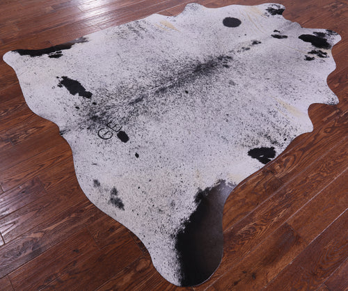 Black Salt & Pepper Natural Cowhide Rug - X-Large 7' 3