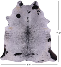 Thumbnail for Black Salt & Pepper Natural Cowhide Rug - X-Large 7' 3
