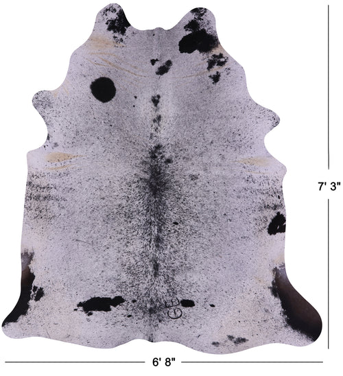 Black Salt & Pepper Natural Cowhide Rug - X-Large 7' 3