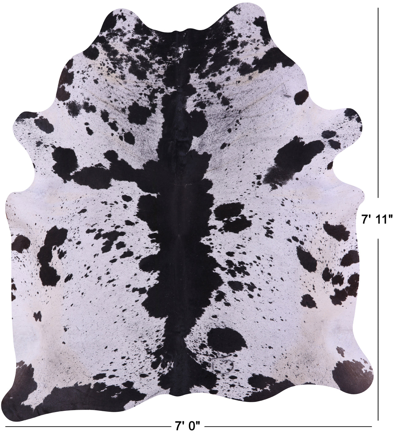 Black Salt & Pepper Natural Cowhide Rug - XX-Large 7' 11"H x 7' 0"W