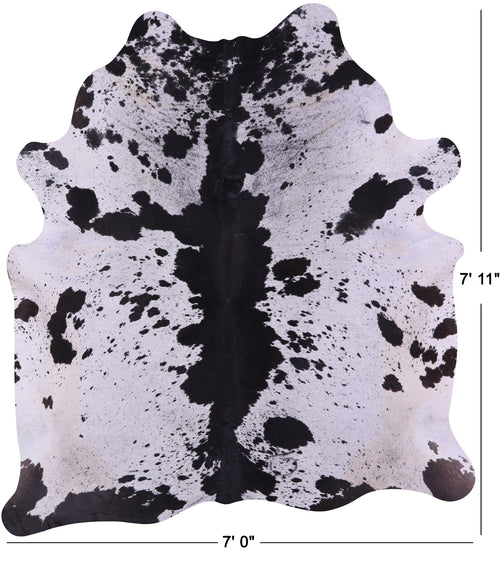 Black Salt & Pepper Natural Cowhide Rug - XX-Large 7' 11