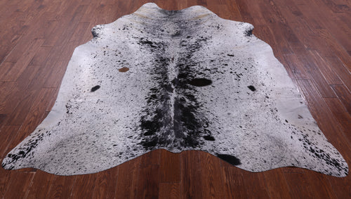 Black Salt & Pepper Natural Cowhide Rug - X-Large 7' 4