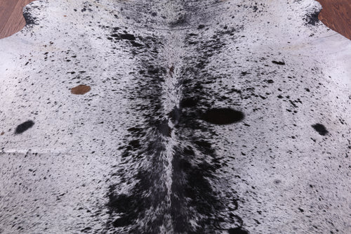 Black Salt & Pepper Natural Cowhide Rug - X-Large 7' 4