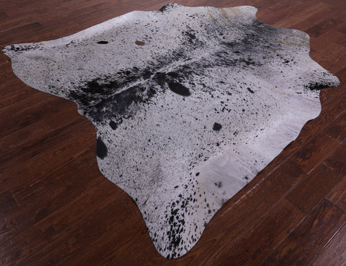 Black Salt & Pepper Natural Cowhide Rug - X-Large 7' 4