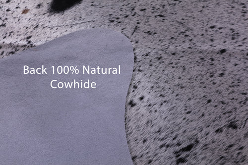 Black Salt & Pepper Natural Cowhide Rug - X-Large 7' 4