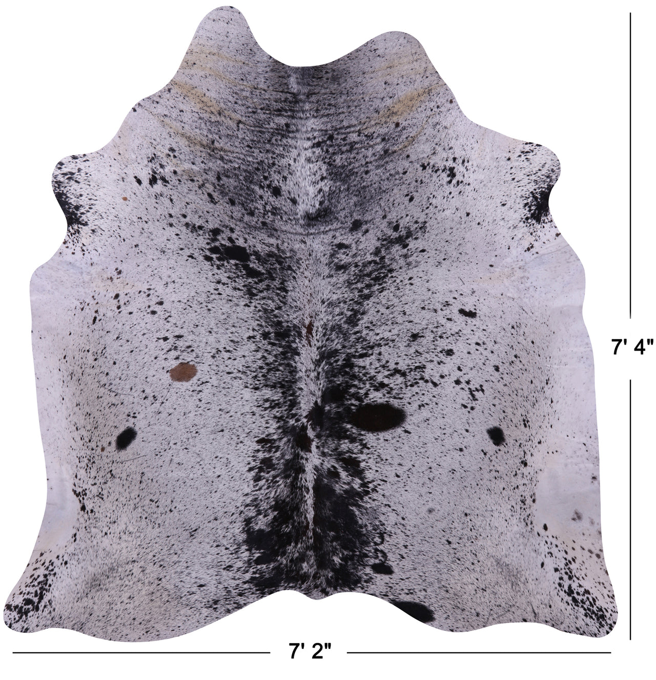 Black Salt & Pepper Natural Cowhide Rug - X-Large 7' 4"H x 7' 2"W