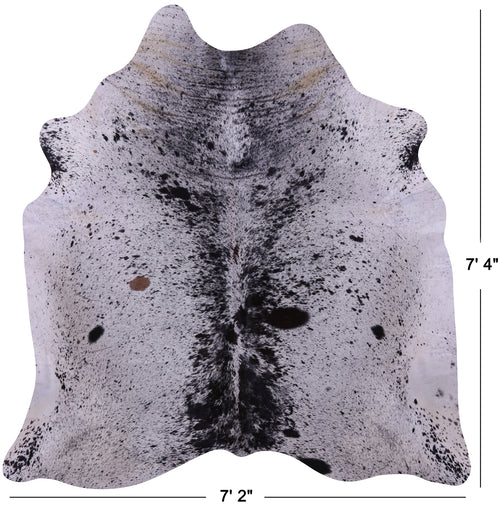 Black Salt & Pepper Natural Cowhide Rug - X-Large 7' 4