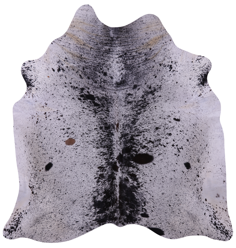 Black Salt & Pepper Natural Cowhide Rug - X-Large 7' 4"H x 7' 2"W
