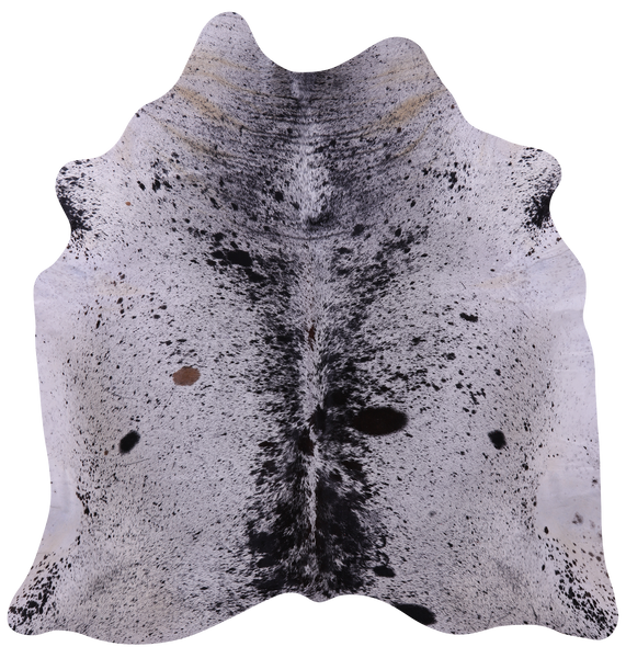 Black Salt & Pepper Natural Cowhide Rug - X-Large 7' 4"H x 7' 2"W