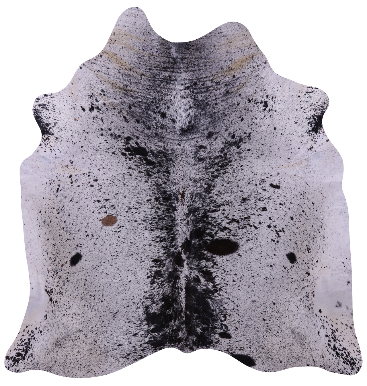 Black Salt & Pepper Natural Cowhide Rug - X-Large 7' 4"H x 7' 2"W