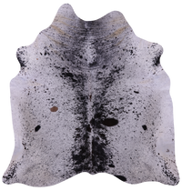 Thumbnail for Black Salt & Pepper Natural Cowhide Rug - X-Large 7' 4