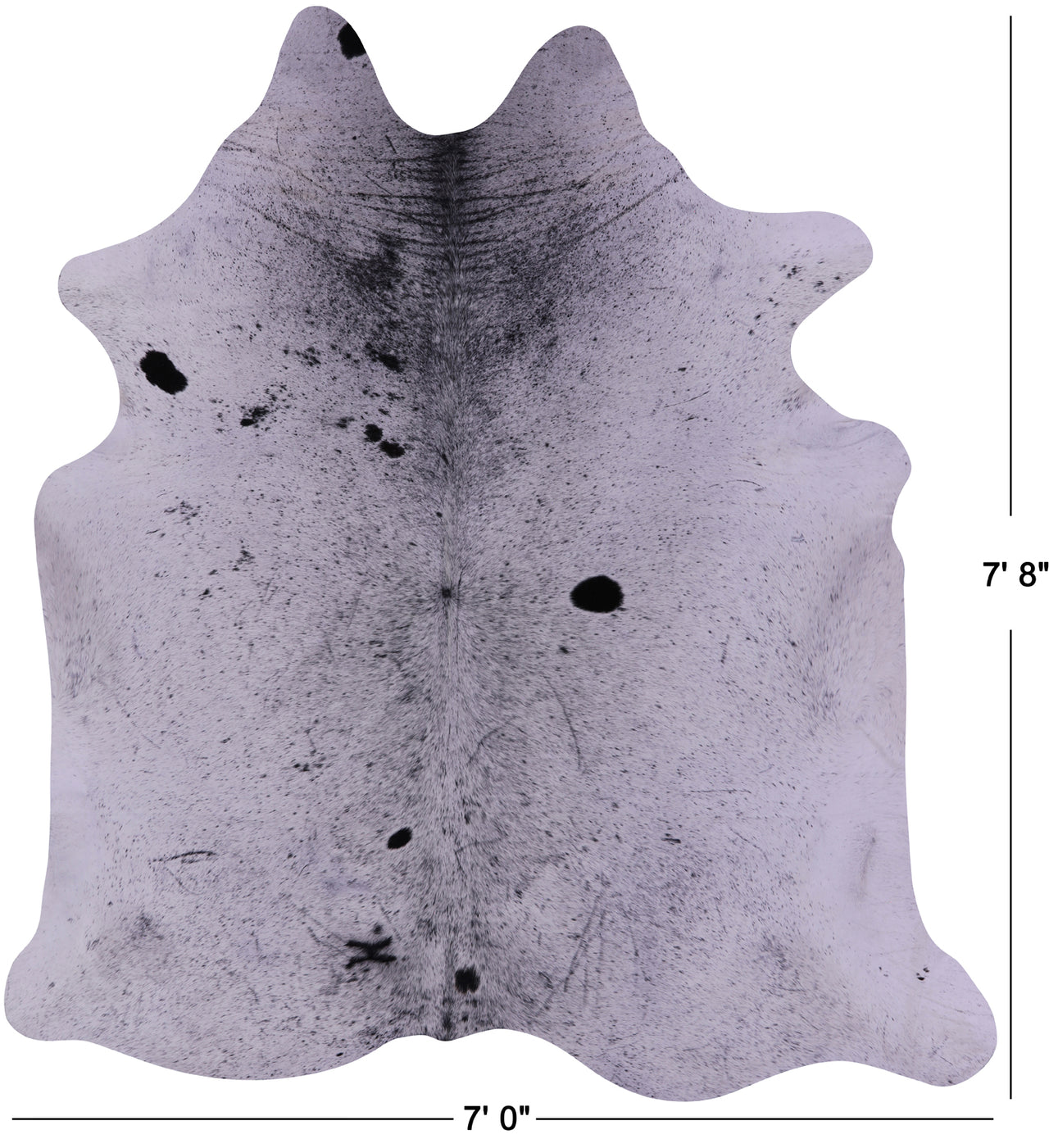 Black Salt & Pepper Natural Cowhide Rug - XX-Large 7' 8"H x 7' 0"W