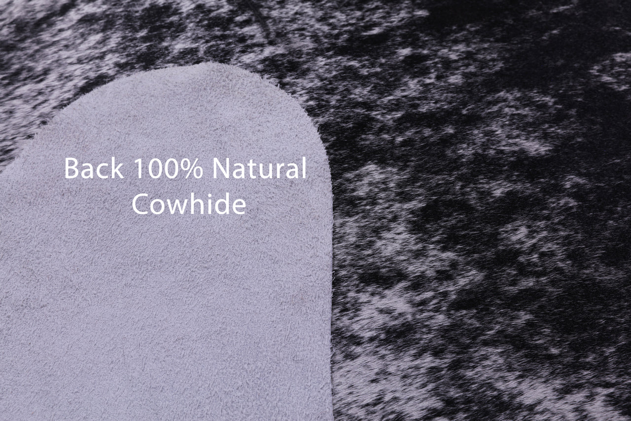 Black Salt & Pepper Natural Cowhide Rug - XX-Large 7' 8"H x 7' 1"W