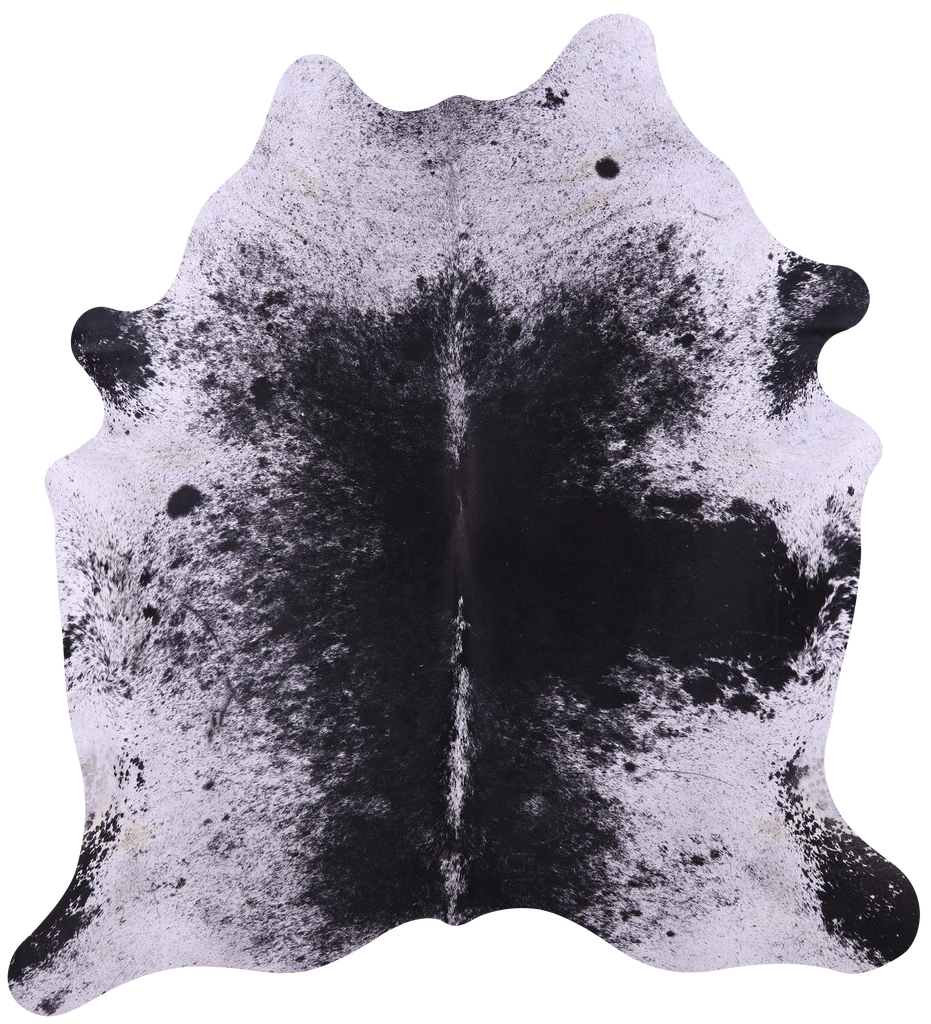 Black Salt & Pepper Natural Cowhide Rug - XX-Large 7' 8"H x 7' 1"W