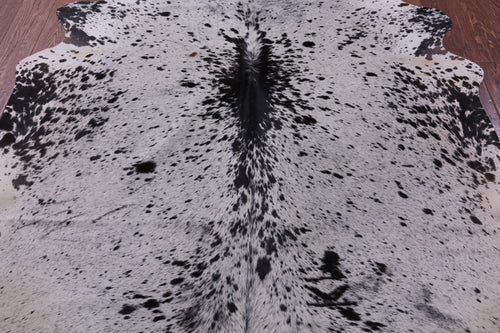 Black Salt & Pepper Natural Cowhide Rug - Large 6' 10