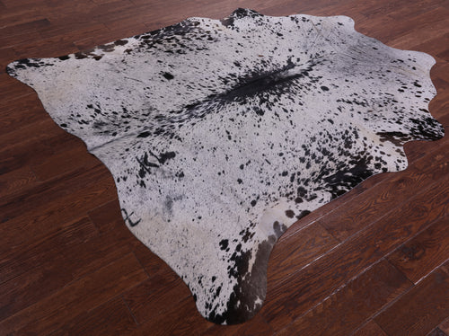 Black Salt & Pepper Natural Cowhide Rug - Large 6' 10