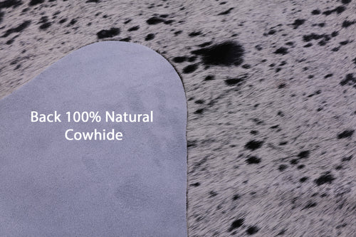 Black Salt & Pepper Natural Cowhide Rug - Large 6' 10