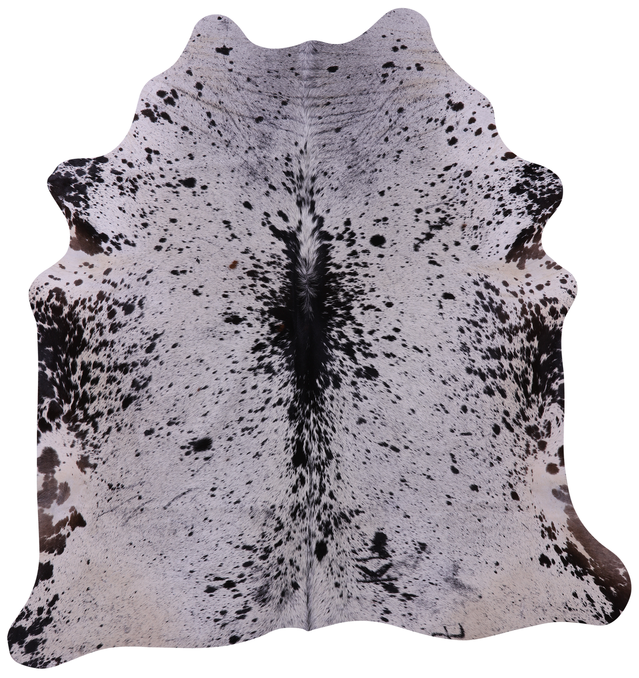 Black Salt & Pepper Natural Cowhide Rug - Large 6' 10"H x 6' 4"W