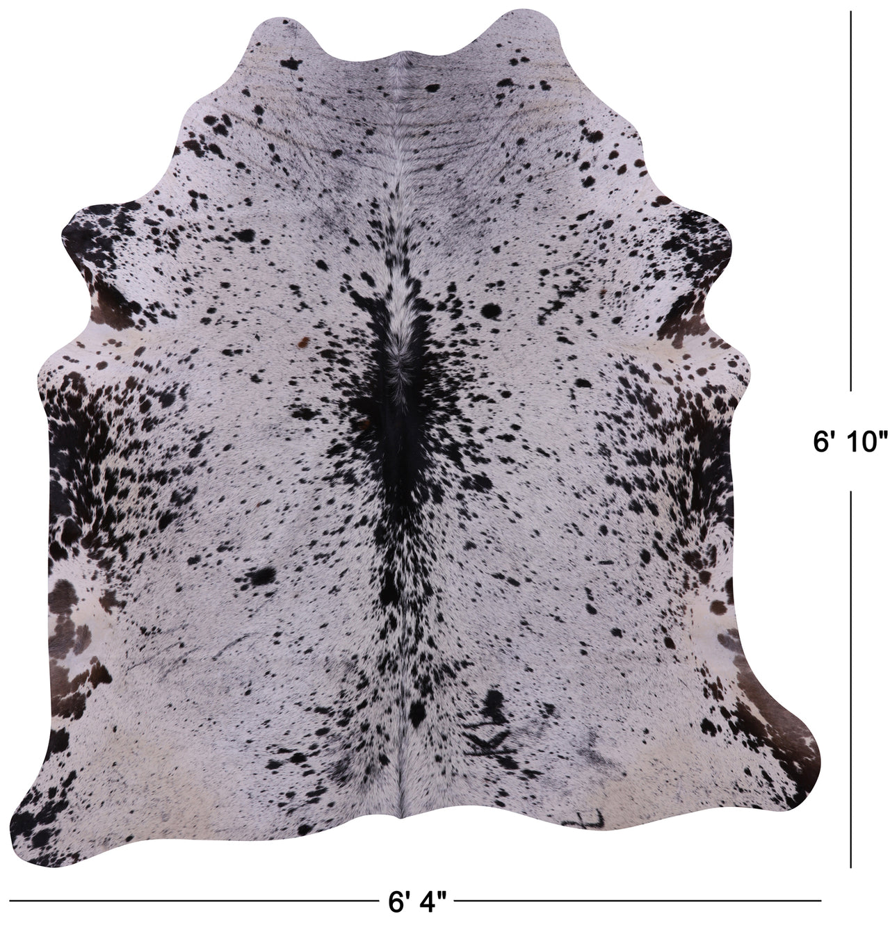 Black Salt & Pepper Natural Cowhide Rug - Large 6' 10"H x 6' 4"W