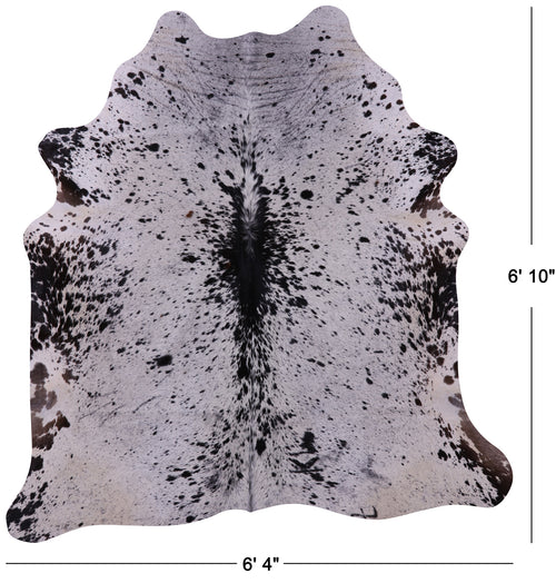 Black Salt & Pepper Natural Cowhide Rug - Large 6' 10
