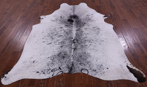 Black Salt & Pepper Natural Cowhide Rug - X-Large 7' 3