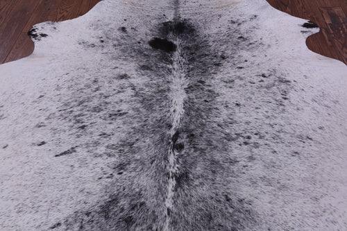 Black Salt & Pepper Natural Cowhide Rug - X-Large 7' 3