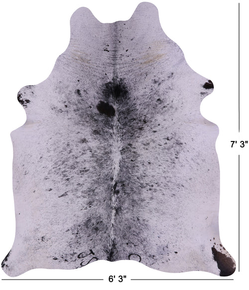 Black Salt & Pepper Natural Cowhide Rug - X-Large 7' 3