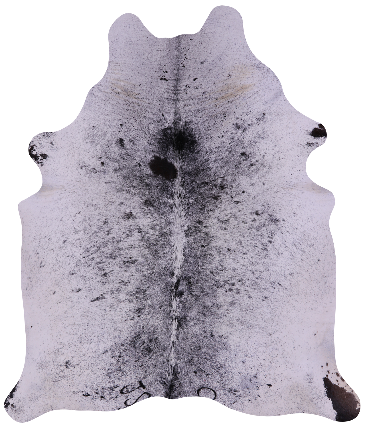 Black Salt & Pepper Natural Cowhide Rug - X-Large 7' 3"H x 6' 3"W