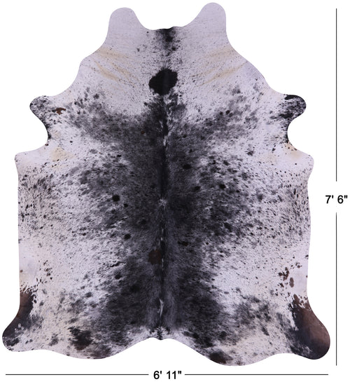 Black Salt & Pepper Natural Cowhide Rug - X-Large 7' 6
