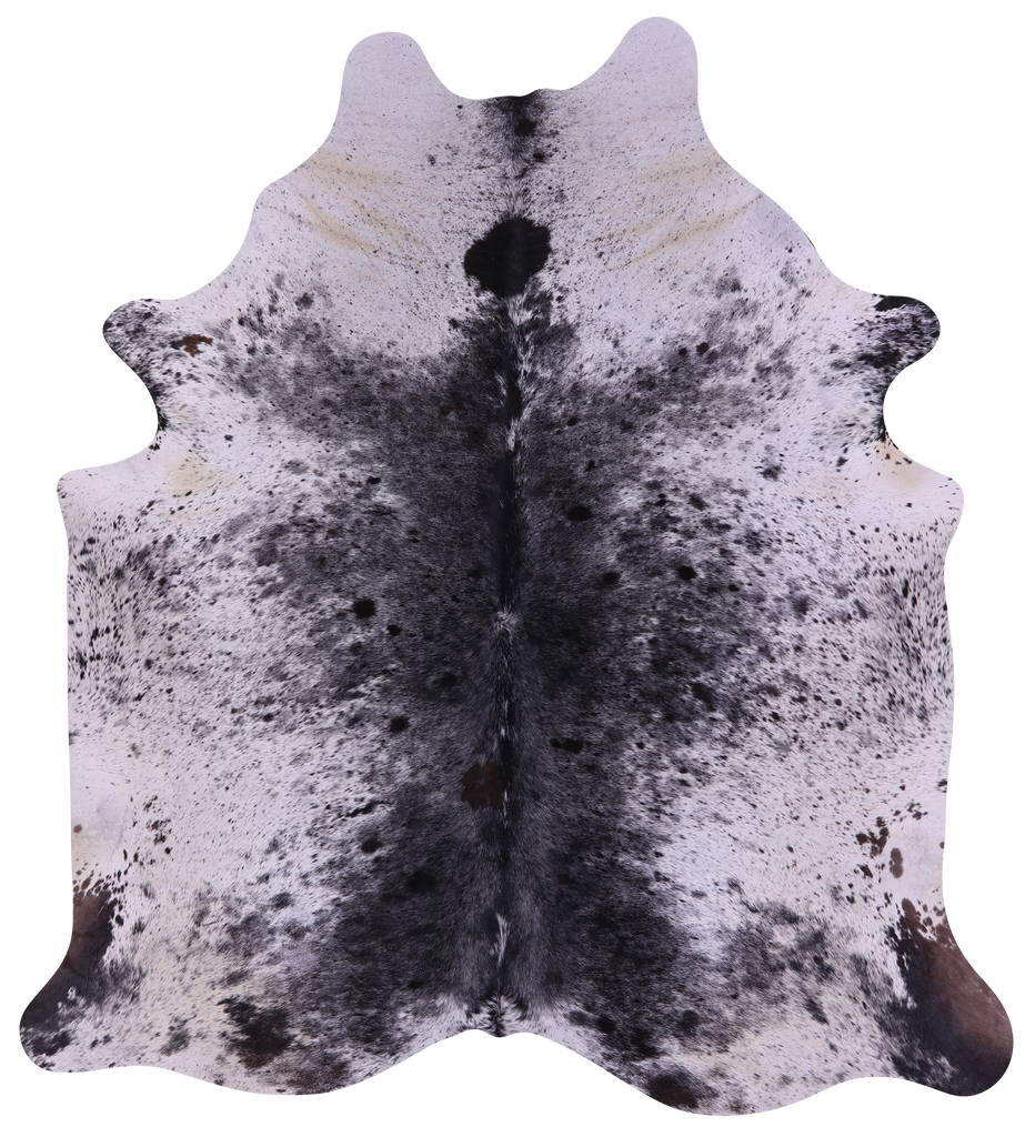 Black Salt & Pepper Natural Cowhide Rug - X-Large 7' 6"H x 6' 11"W