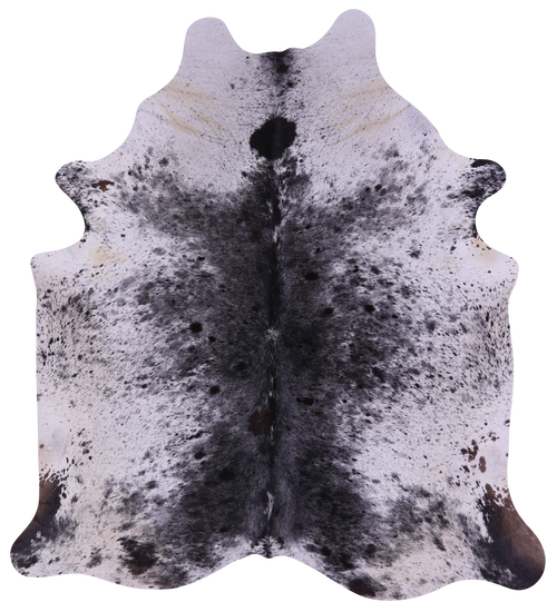 Black Salt & Pepper Natural Cowhide Rug - X-Large 7' 6